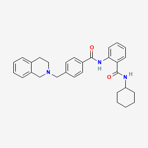 molecular formula C30H33N3O2 B15152577 N-cyclohexyl-2-({[4-(3,4-dihydroisoquinolin-2(1H)-ylmethyl)phenyl]carbonyl}amino)benzamide 