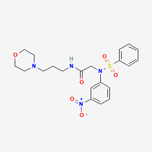 molecular formula C21H26N4O6S B15152591 N-[3-(morpholin-4-yl)propyl]-N~2~-(3-nitrophenyl)-N~2~-(phenylsulfonyl)glycinamide 
