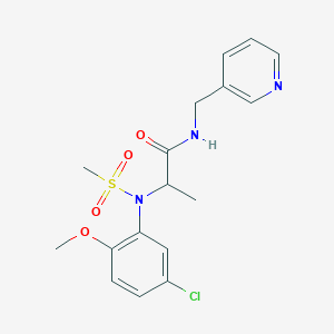 molecular formula C17H20ClN3O4S B15152599 2-[N-(5-Chloro-2-methoxyphenyl)methanesulfonamido]-N-(pyridin-3-ylmethyl)propanamide 