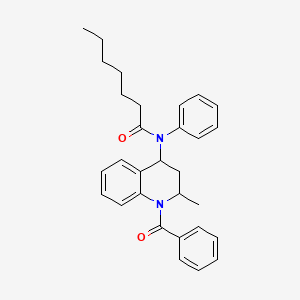 molecular formula C30H34N2O2 B15152636 N-(1-benzoyl-2-methyl-3,4-dihydro-2H-quinolin-4-yl)-N-phenylheptanamide 