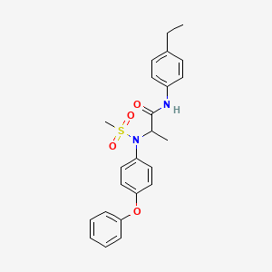 molecular formula C24H26N2O4S B15152667 N-(4-ethylphenyl)-N~2~-(methylsulfonyl)-N~2~-(4-phenoxyphenyl)alaninamide 