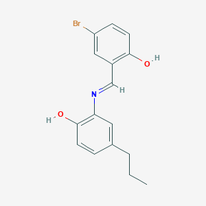 molecular formula C16H16BrNO2 B15152677 4-bromo-2-{(E)-[(2-hydroxy-5-propylphenyl)imino]methyl}phenol 