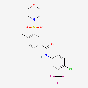 molecular formula C19H18ClF3N2O4S B15152680 N-[4-chloro-3-(trifluoromethyl)phenyl]-4-methyl-3-(morpholin-4-ylsulfonyl)benzamide 