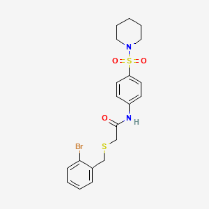 molecular formula C20H23BrN2O3S2 B15152689 2-[(2-bromobenzyl)sulfanyl]-N-[4-(piperidin-1-ylsulfonyl)phenyl]acetamide 