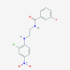 molecular formula C15H13ClFN3O3 B15152709 N-{2-[(2-chloro-4-nitrophenyl)amino]ethyl}-3-fluorobenzamide 