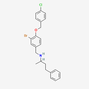molecular formula C24H25BrClNO B15152735 N-{3-bromo-4-[(4-chlorobenzyl)oxy]benzyl}-4-phenylbutan-2-amine 