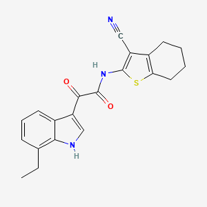molecular formula C21H19N3O2S B15152808 N-(3-cyano-4,5,6,7-tetrahydro-1-benzothiophen-2-yl)-2-(7-ethyl-1H-indol-3-yl)-2-oxoacetamide 