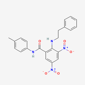 molecular formula C22H20N4O5 B15152937 N-(4-methylphenyl)-3,5-dinitro-2-[(2-phenylethyl)amino]benzamide 