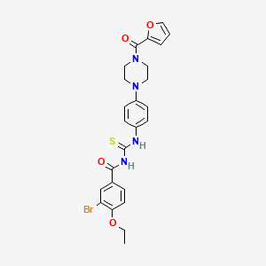 molecular formula C25H25BrN4O4S B15152947 3-bromo-4-ethoxy-N-({4-[4-(furan-2-ylcarbonyl)piperazin-1-yl]phenyl}carbamothioyl)benzamide 