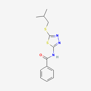 molecular formula C13H15N3OS2 B15152953 N-{5-[(2-methylpropyl)sulfanyl]-1,3,4-thiadiazol-2-yl}benzamide 
