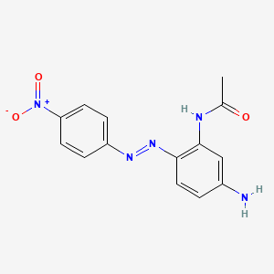 molecular formula C14H13N5O3 B15152976 Acetamide, N-[5-amino-2-[(4-nitrophenyl)azo]phenyl]- CAS No. 26311-09-1