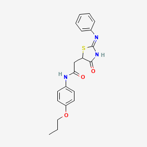 molecular formula C20H21N3O3S B15152983 2-[(2E)-4-oxo-2-(phenylimino)-1,3-thiazolidin-5-yl]-N-(4-propoxyphenyl)acetamide 