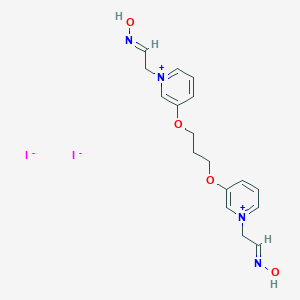 molecular formula C17H22I2N4O4 B151530 Trimethylenedioxy-3,3'-bis(N-methylpyridinium-2-aldoxime) CAS No. 135221-03-3