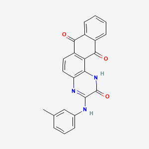 3-(3-methylanilino)-1H-naphtho[2,3-h]quinoxaline-2,7,12-trione