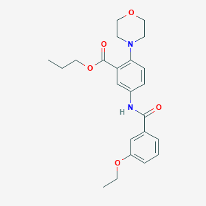 molecular formula C23H28N2O5 B15153012 Propyl 5-{[(3-ethoxyphenyl)carbonyl]amino}-2-(morpholin-4-yl)benzoate 