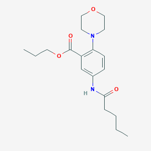 molecular formula C19H28N2O4 B15153016 Propyl 2-(morpholin-4-yl)-5-(pentanoylamino)benzoate 