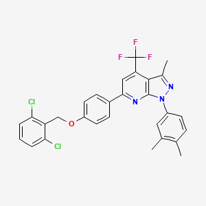 molecular formula C29H22Cl2F3N3O B15153032 6-{4-[(2,6-dichlorobenzyl)oxy]phenyl}-1-(3,4-dimethylphenyl)-3-methyl-4-(trifluoromethyl)-1H-pyrazolo[3,4-b]pyridine 