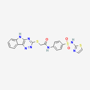 molecular formula C20H15N7O3S3 B15153064 N-[4-(1,3-thiazol-2-ylsulfamoyl)phenyl]-2-(5H-[1,2,4]triazino[5,6-b]indol-3-ylsulfanyl)acetamide 
