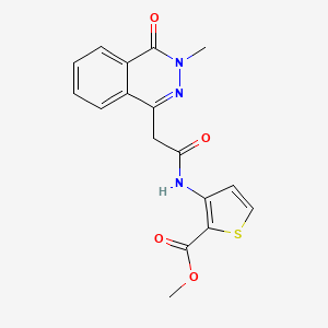 molecular formula C17H15N3O4S B15153084 Methyl 3-{[(3-methyl-4-oxo-3,4-dihydrophthalazin-1-yl)acetyl]amino}thiophene-2-carboxylate 