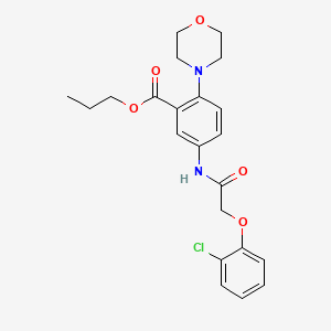 molecular formula C22H25ClN2O5 B15153111 Propyl 5-{[(2-chlorophenoxy)acetyl]amino}-2-(morpholin-4-yl)benzoate 