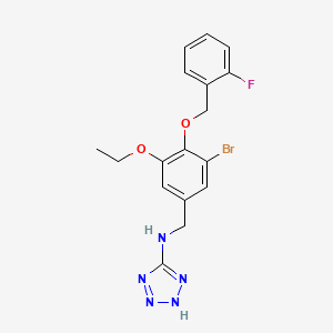 molecular formula C17H17BrFN5O2 B15153216 N-{3-bromo-5-ethoxy-4-[(2-fluorobenzyl)oxy]benzyl}-1H-tetrazol-5-amine 