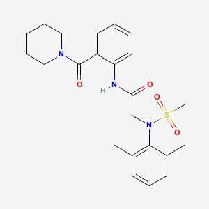 molecular formula C23H29N3O4S B15153245 N~2~-(2,6-dimethylphenyl)-N~2~-(methylsulfonyl)-N-[2-(piperidin-1-ylcarbonyl)phenyl]glycinamide 