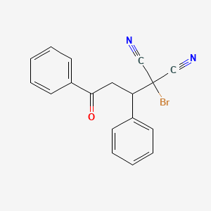 molecular formula C18H13BrN2O B15153295 Bromo(3-oxo-1,3-diphenylpropyl)propanedinitrile 