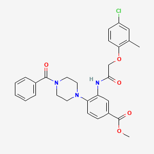 molecular formula C28H28ClN3O5 B15153320 Methyl 3-{[(4-chloro-2-methylphenoxy)acetyl]amino}-4-[4-(phenylcarbonyl)piperazin-1-yl]benzoate 
