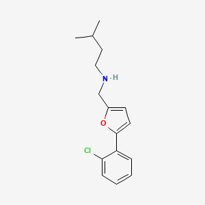 molecular formula C16H20ClNO B15153323 N-{[5-(2-chlorophenyl)furan-2-yl]methyl}-3-methylbutan-1-amine 