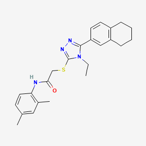 molecular formula C24H28N4OS B15153337 N-(2,4-dimethylphenyl)-2-{[4-ethyl-5-(5,6,7,8-tetrahydronaphthalen-2-yl)-4H-1,2,4-triazol-3-yl]sulfanyl}acetamide 