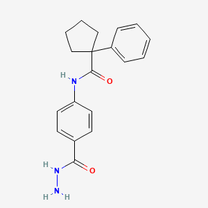 molecular formula C19H21N3O2 B15153349 N-[4-(hydrazinecarbonyl)phenyl]-1-phenylcyclopentane-1-carboxamide 
