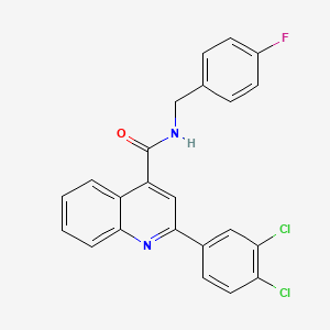 molecular formula C23H15Cl2FN2O B15153386 2-(3,4-dichlorophenyl)-N-[(4-fluorophenyl)methyl]quinoline-4-carboxamide 