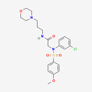 molecular formula C22H28ClN3O5S B15153392 N~2~-(3-chlorophenyl)-N~2~-[(4-methoxyphenyl)sulfonyl]-N-[3-(morpholin-4-yl)propyl]glycinamide 