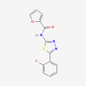 molecular formula C13H8FN3O2S B15153406 N-[5-(2-fluorophenyl)-1,3,4-thiadiazol-2-yl]furan-2-carboxamide 