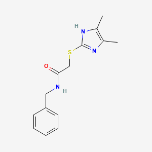 molecular formula C14H17N3OS B15153410 N-benzyl-2-[(4,5-dimethyl-1H-imidazol-2-yl)sulfanyl]acetamide 