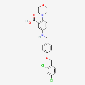 molecular formula C25H24Cl2N2O4 B15153463 5-({4-[(2,4-Dichlorobenzyl)oxy]benzyl}amino)-2-(morpholin-4-yl)benzoic acid 