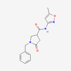 molecular formula C16H17N3O3 B15153485 1-benzyl-N-(5-methyl-1,2-oxazol-3-yl)-5-oxopyrrolidine-3-carboxamide 