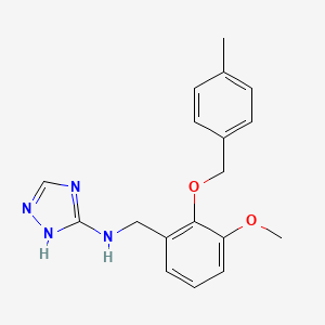 molecular formula C18H20N4O2 B15153501 N-{3-methoxy-2-[(4-methylbenzyl)oxy]benzyl}-1H-1,2,4-triazol-3-amine 