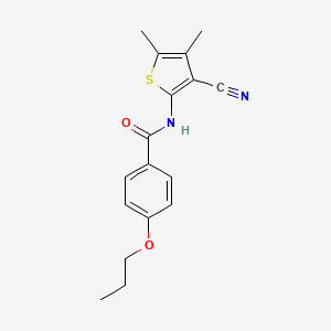 molecular formula C17H18N2O2S B15153509 N-(3-cyano-4,5-dimethylthiophen-2-yl)-4-propoxybenzamide 