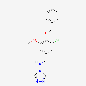 molecular formula C17H17ClN4O2 B15153533 N-[4-(benzyloxy)-3-chloro-5-methoxybenzyl]-4H-1,2,4-triazol-4-amine 