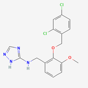 molecular formula C17H16Cl2N4O2 B15153549 N-{2-[(2,4-dichlorobenzyl)oxy]-3-methoxybenzyl}-4H-1,2,4-triazol-3-amine 