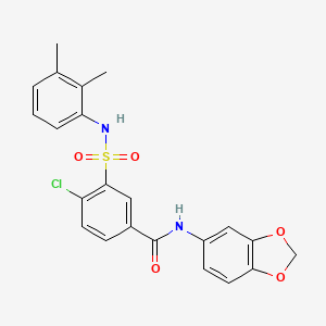 molecular formula C22H19ClN2O5S B15153561 N-(1,3-benzodioxol-5-yl)-4-chloro-3-[(2,3-dimethylphenyl)sulfamoyl]benzamide 
