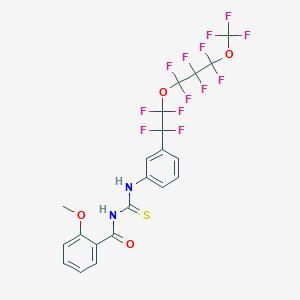 molecular formula C21H13F13N2O4S B15153564 2-methoxy-N-[(3-{1,1,2,2-tetrafluoro-2-[1,1,2,2,3,3-hexafluoro-3-(trifluoromethoxy)propoxy]ethyl}phenyl)carbamothioyl]benzamide 
