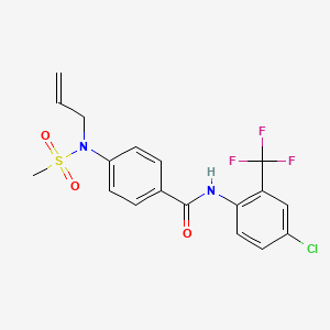 molecular formula C18H16ClF3N2O3S B15153565 N-[4-chloro-2-(trifluoromethyl)phenyl]-4-[(methylsulfonyl)(prop-2-en-1-yl)amino]benzamide 