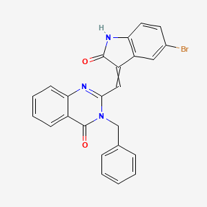 molecular formula C24H16BrN3O2 B15153601 3-benzyl-2-[(5-bromo-2-oxo-1,2-dihydro-3H-indol-3-ylidene)methyl]quinazolin-4(3H)-one 