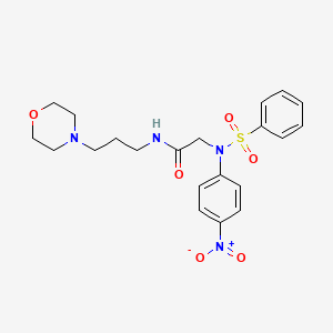 molecular formula C21H26N4O6S B15153710 N-[3-(morpholin-4-yl)propyl]-N~2~-(4-nitrophenyl)-N~2~-(phenylsulfonyl)glycinamide 