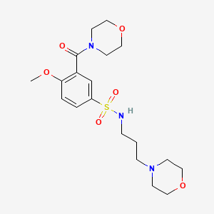 molecular formula C19H29N3O6S B15153720 4-methoxy-3-(morpholin-4-ylcarbonyl)-N-[3-(morpholin-4-yl)propyl]benzenesulfonamide 