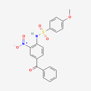 molecular formula C20H16N2O6S B15153768 4-methoxy-N-[2-nitro-4-(phenylcarbonyl)phenyl]benzenesulfonamide 