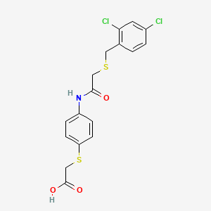 molecular formula C17H15Cl2NO3S2 B15153779 {[4-({[(2,4-Dichlorobenzyl)sulfanyl]acetyl}amino)phenyl]sulfanyl}acetic acid 