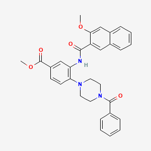 molecular formula C31H29N3O5 B15153788 Methyl 3-{[(3-methoxynaphthalen-2-yl)carbonyl]amino}-4-[4-(phenylcarbonyl)piperazin-1-yl]benzoate 